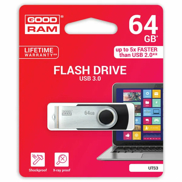 Atmintukas GoodRam UTS3 USB 3.1 Juoda 64 GB