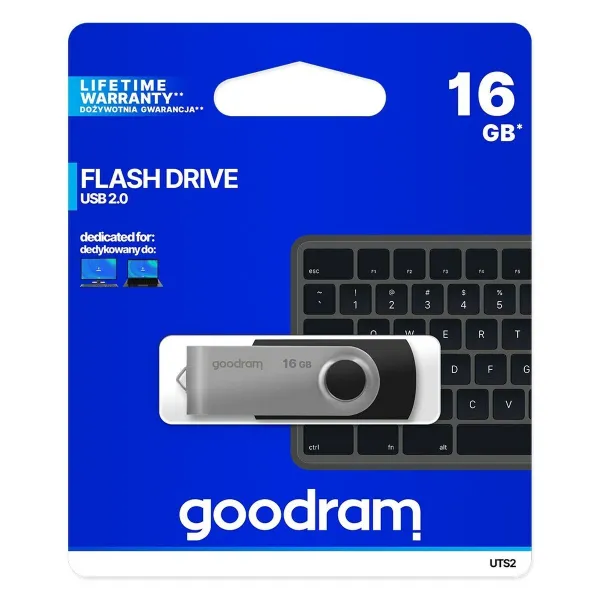 USВ-флешь память GoodRam UTS2 Чёрный Серебристый 16 Гб 5 MB/s-20 MB/s (1 штук)