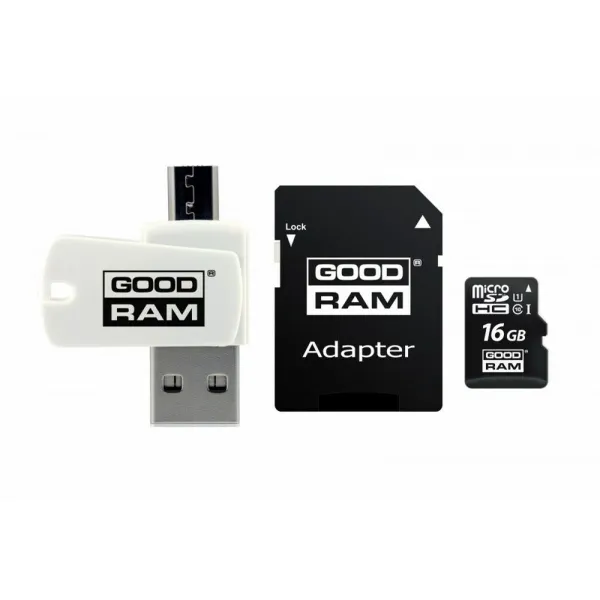USB Zibatmiņa GoodRam M1A4 All in One Balts Melns Pelēks 16 GB