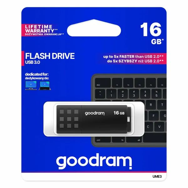 USВ-флешь память GoodRam UME3 Чёрный 16 Гб