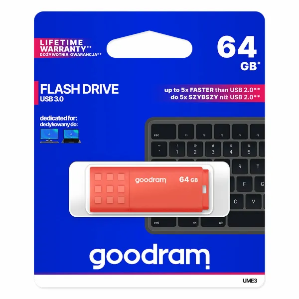 USВ-флешь память GoodRam UME3 Оранжевый 64 Гб (1 штук)