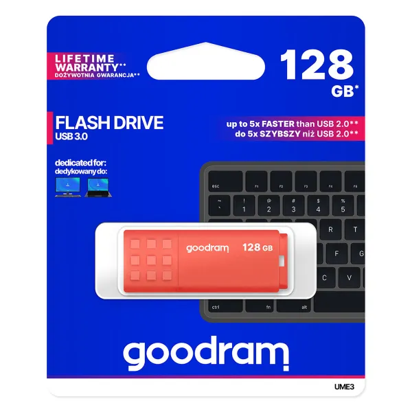 USB-tikku GoodRam UME3 Oranssi 128 GB (1 osaa)