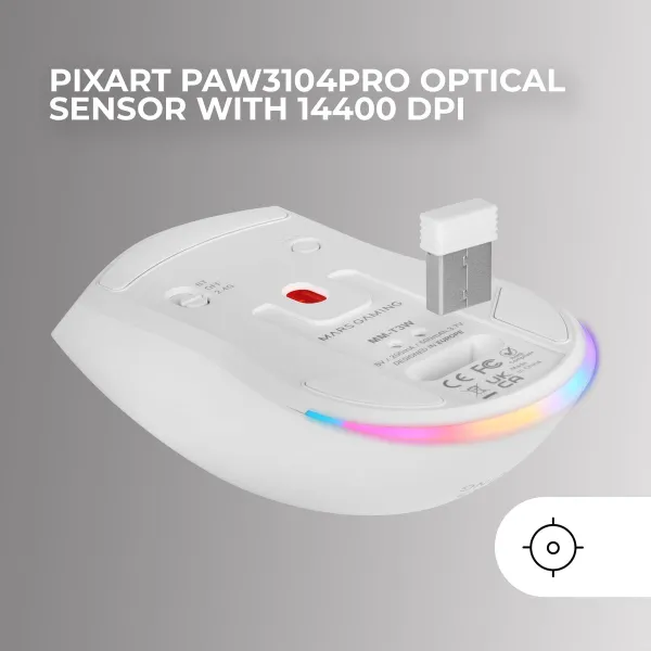 Mouse Mars Gaming MMT3W White Black