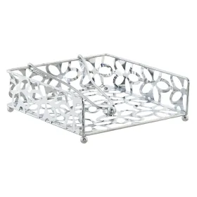 Salvräti hoidja DKD Home Decor Karikakar Hõbedane Metall Plastmass 18 x 19 x 6 cm