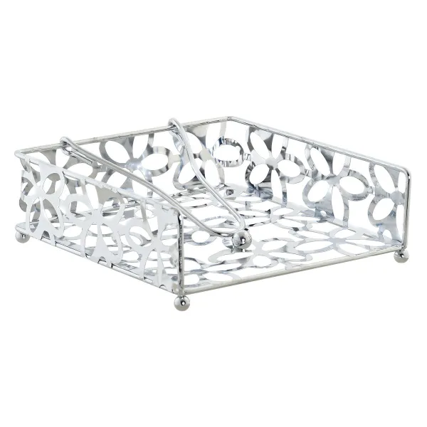 Salvešu Turētājs DKD Home Decor Margarita Sudrabains Metāls Plastmasa 18 x 19 x 6 cm