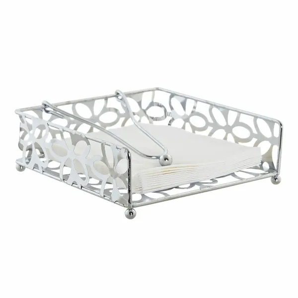 Salvešu Turētājs DKD Home Decor Margarita Sudrabains Metāls Plastmasa 18 x 19 x 6 cm