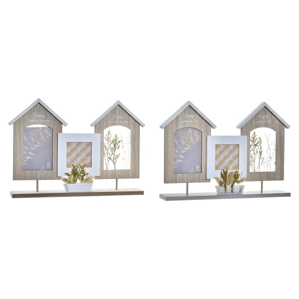 Fotoraam DKD Home Decor Puit Lill Naturaalne (42 x 7 x 29 cm) (2 Ühikut)