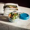 Quokka Bubble Food Jar - Food Container / Lunchbox 500 ml (Blue Peonies)