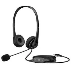Headphones with Microphone HP Wired USB Headset Black