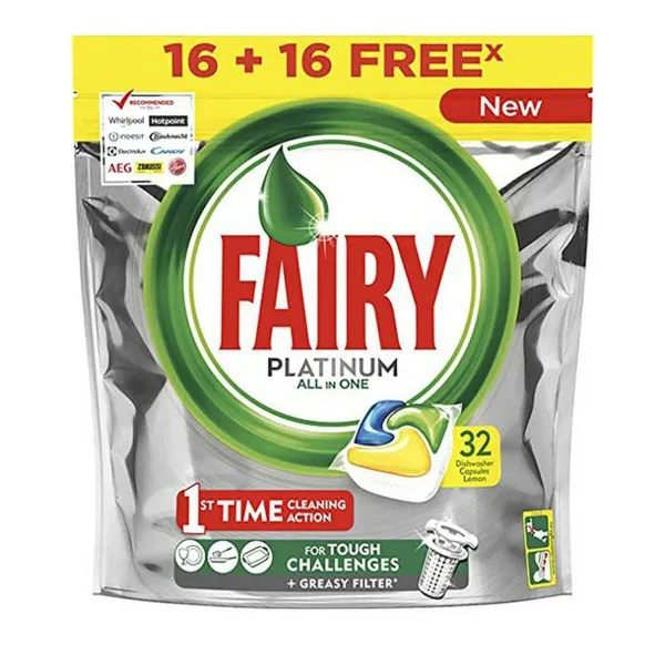 Таблетки для посудомоечной машины Fairy All in 1 Platinum Прохладный (24 штук)