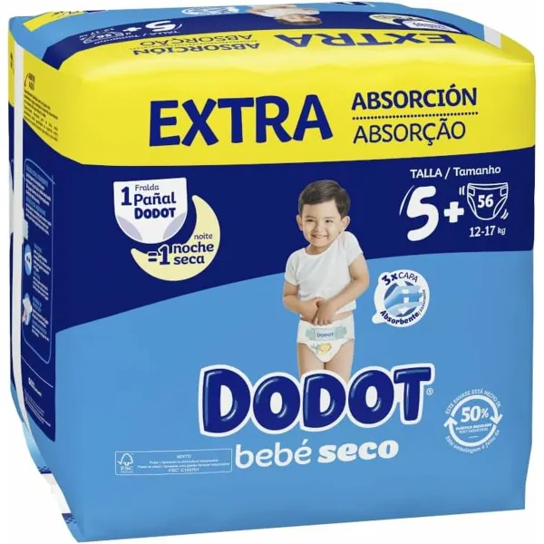 Одноразовые подгузники Dodot Etapas Extra 5 12-17 kg (56 штук)