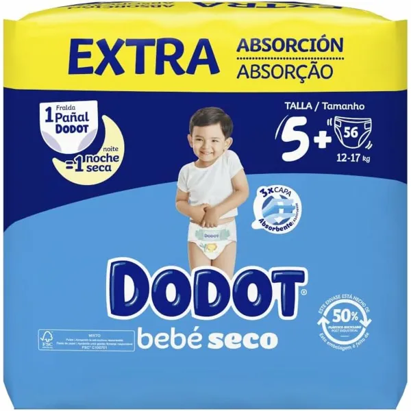 Одноразовые подгузники Dodot Etapas Extra 5 12-17 kg (56 штук)