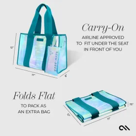 Case-Mate Large Travel Tote Bag – Waterproof Shoulder Bag with Phone Pouch (Emerald Blue Soap Bubble)