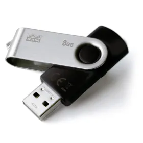 USB-pulk GoodRam UTS2 USB 2.0 Must Hõbedane 8 GB (1 Ühikut)