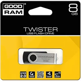 USB-pulk GoodRam UTS2 USB 2.0 Must Hõbedane 8 GB (1 Ühikut)