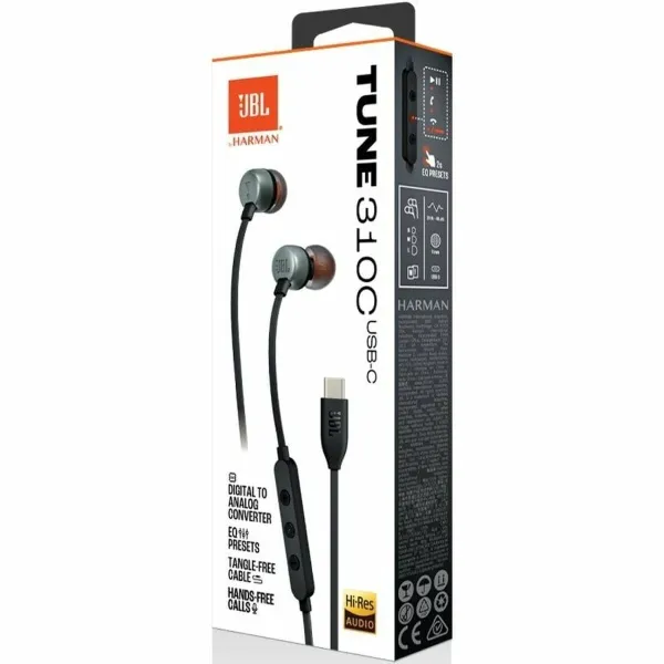 Ausinės su mikrofonu JBL Tune 310C Juoda
