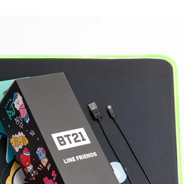 BT21 - Gaming/desk mat XXL with LED illumination (90 x 40 cm)