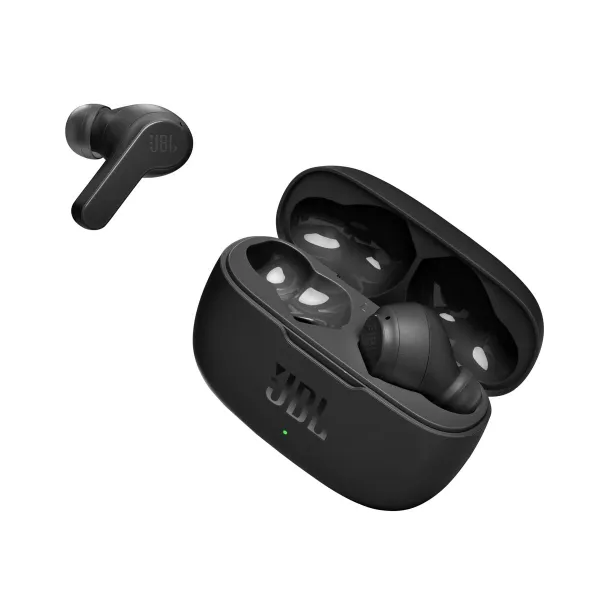 Bevielės ausinės su krovimo dėklu JBL Wave 200 Juoda Belaidis