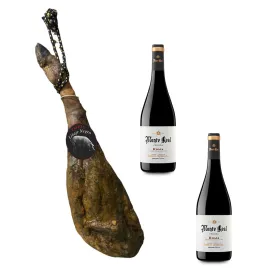 Cebo-kinkun lapa Linaje Negro 4,5 kg Pullo punaviiniä 750 ml x 2 Monte Real