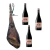 Gile maitinta „Iberico“ kumpis Linaje Negro 9 kg Butelis raudono vyno 750 ml x 3 Monte Real