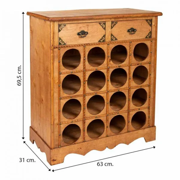 pudeļu statīvs Alexandra House Living PVC Koks Dzelzs 31 x 69 x 63 cm Ar kastēm
