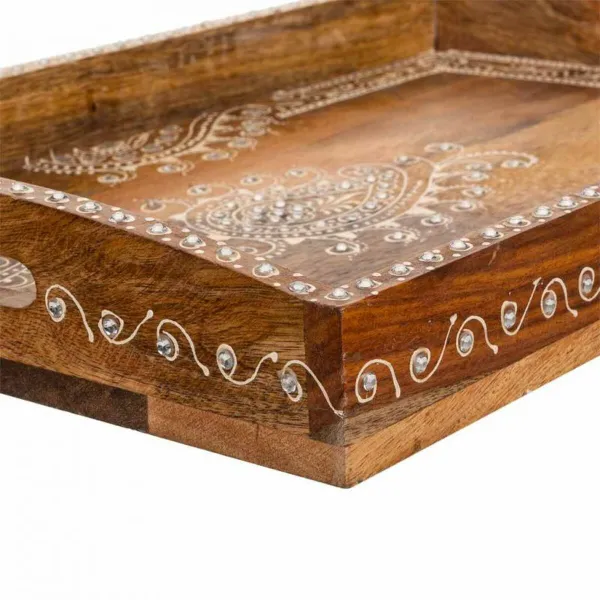 Padėklas Alexandra House Living Balta Natūralus Mango mediena 29 x 6 x 43 cm