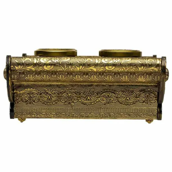 Поднос Alexandra House Living Позолоченный Cтекло Алюминий Деревянный MDF 27 x 7 x 33 cm
