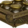 Paplāte Alexandra House Living Bronza Stikls Alumīnijs Koks MDF 27 x 7 x 33 cm