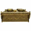 Padėklas Alexandra House Living Varinis stiklas Aliuminis Medžio MDF 26 x 7 x 46 cm