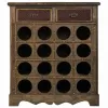 pudeļu statīvs Alexandra House Living Brūns Koks Metāls 31 x 69 x 63 cm Mēbele 2 atvilknes 16 pudeles