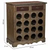 pudeļu statīvs Alexandra House Living Brūns Koks Metāls 31 x 69 x 63 cm Mēbele 2 atvilknes 16 pudeles