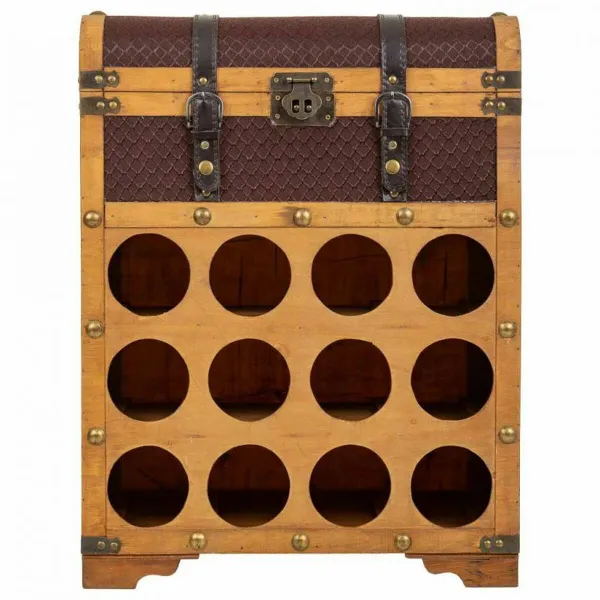 Bottle rack Alexandra House Living Brown PVC Wood Metal Cloth 28 x 59 x 45 cm Chest