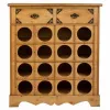 Bottle rack Alexandra House Living Brown Wood Metal 31 x 69 x 63 cm Furniture 2 drawers 16 bottles