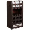 Butelių laikiklis Alexandra House Living Ruda PVC Medžio Metalinis Audinys 30 x 85 x 44 cm Dėžė