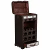 Butelių laikiklis Alexandra House Living Ruda PVC Medžio Metalinis Audinys 30 x 85 x 44 cm Dėžė