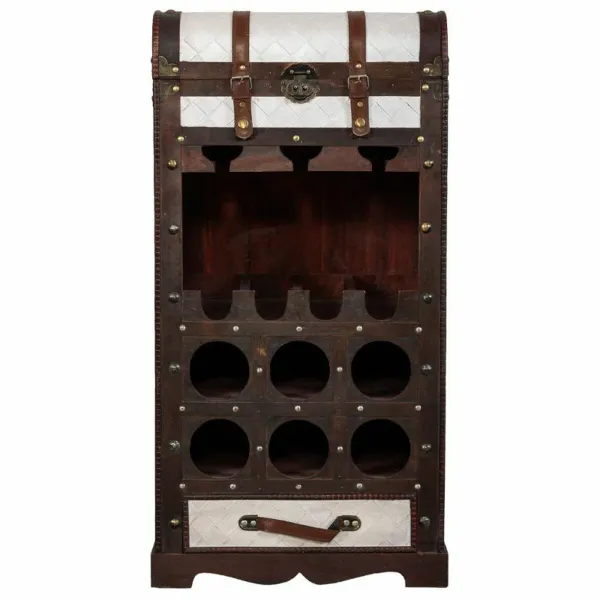 pudeļu statīvs Alexandra House Living Brūns PVC Koks Metāls Drāna 30 x 85 x 44 cm Pūra lāde