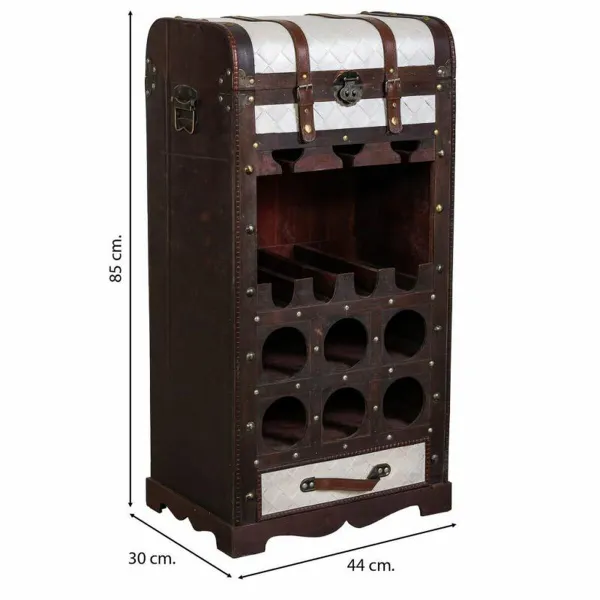 Butelių laikiklis Alexandra House Living Ruda PVC Medžio Metalinis Audinys 30 x 85 x 44 cm Dėžė