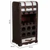 pudeļu statīvs Alexandra House Living Brūns PVC Koks Metāls Drāna 30 x 85 x 44 cm Pūra lāde