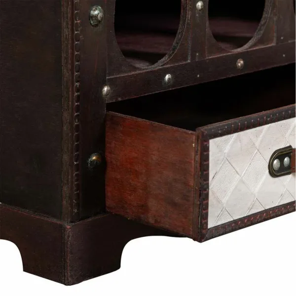 Pulloteline Alexandra House Living Ruskea PVC Puu Metalli Kangas 30 x 85 x 44 cm Arkku