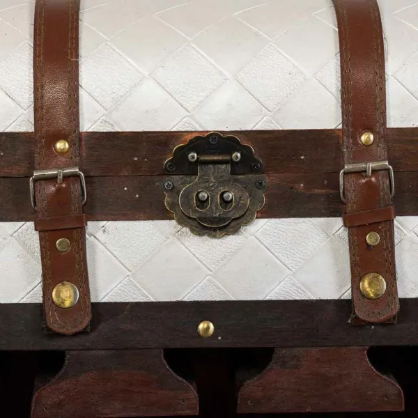 Bottle rack Alexandra House Living Brown PVC Wood Metal Cloth 30 x 85 x 44 cm Chest