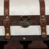 Pulloteline Alexandra House Living Ruskea PVC Puu Metalli Kangas 30 x 85 x 44 cm Arkku