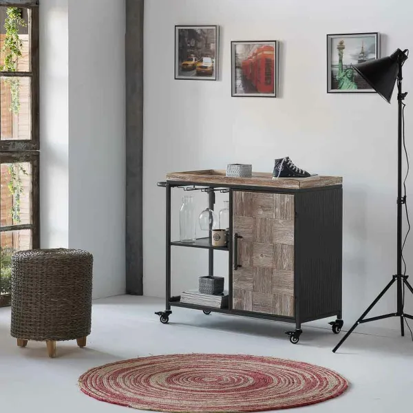Pulloteline Alexandra House Living Ruskea Rauta Kuusi 40 x 83 x 100 cm Renkailla
