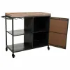 Bottle rack Alexandra House Living Brown Iron Fir wood 40 x 83 x 100 cm With wheels