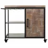 Pulloteline Alexandra House Living Ruskea Rauta Kuusi 40 x 83 x 100 cm Renkailla