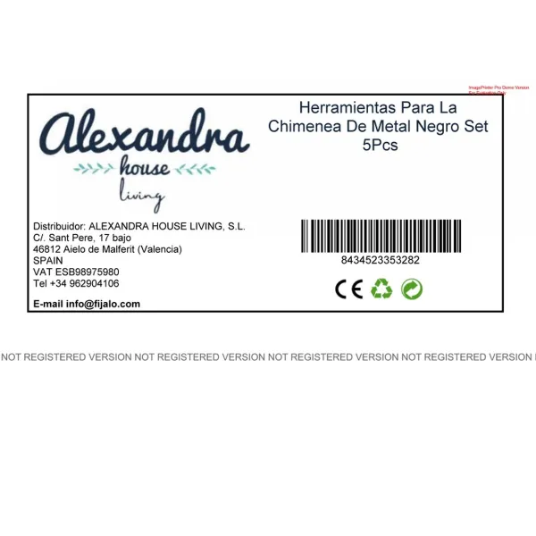 Kamīna Piederumi Alexandra House Living niķelis Dzelzs 19 x 61 x 19 cm
