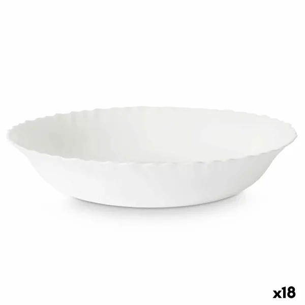 Salotų Dubuo Vivalto Balta Opalinis stiklas 27,5 x 5,5 x 27,5 cm (18 vnt.)