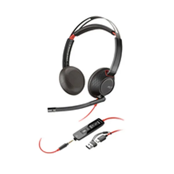 Headphones with Microphone Poly Blackwire 5220 Black