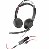 Headphones with Microphone Poly Blackwire 5220 Black