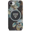 Guess IML Metal Glitter Flowers Triangle MagSafe - Case for iPhone 16e (black)