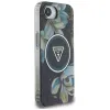 Guess IML Metal Glitter Flowers Triangle MagSafe - Case for iPhone 16e (black)